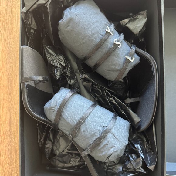 Yves Saint Laurent Jerry 95 Sandals in Crepe Satin and Rhinestones $1390 MSRP - Picture 7 of 9